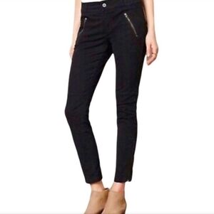 Pilcro Anthropologie Black Moto Style Pants Zipper Ankle Women's Size 6
